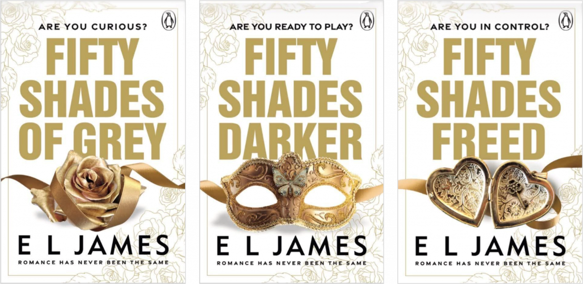Image of new covers for Fifty Shades Trilogy